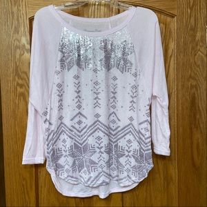 American Eagle light purple/pink & silver top